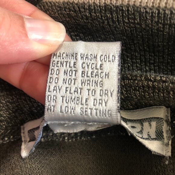 Dress Barn Stripe Knit Sweater M Neutral Minimalist Top Green Tan Relaxed Fit - Picture 6 of 7